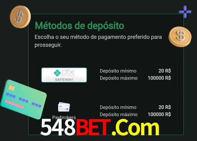 O cassino 548Bet.Com oferece uma grande variedade de métodos de pagamento